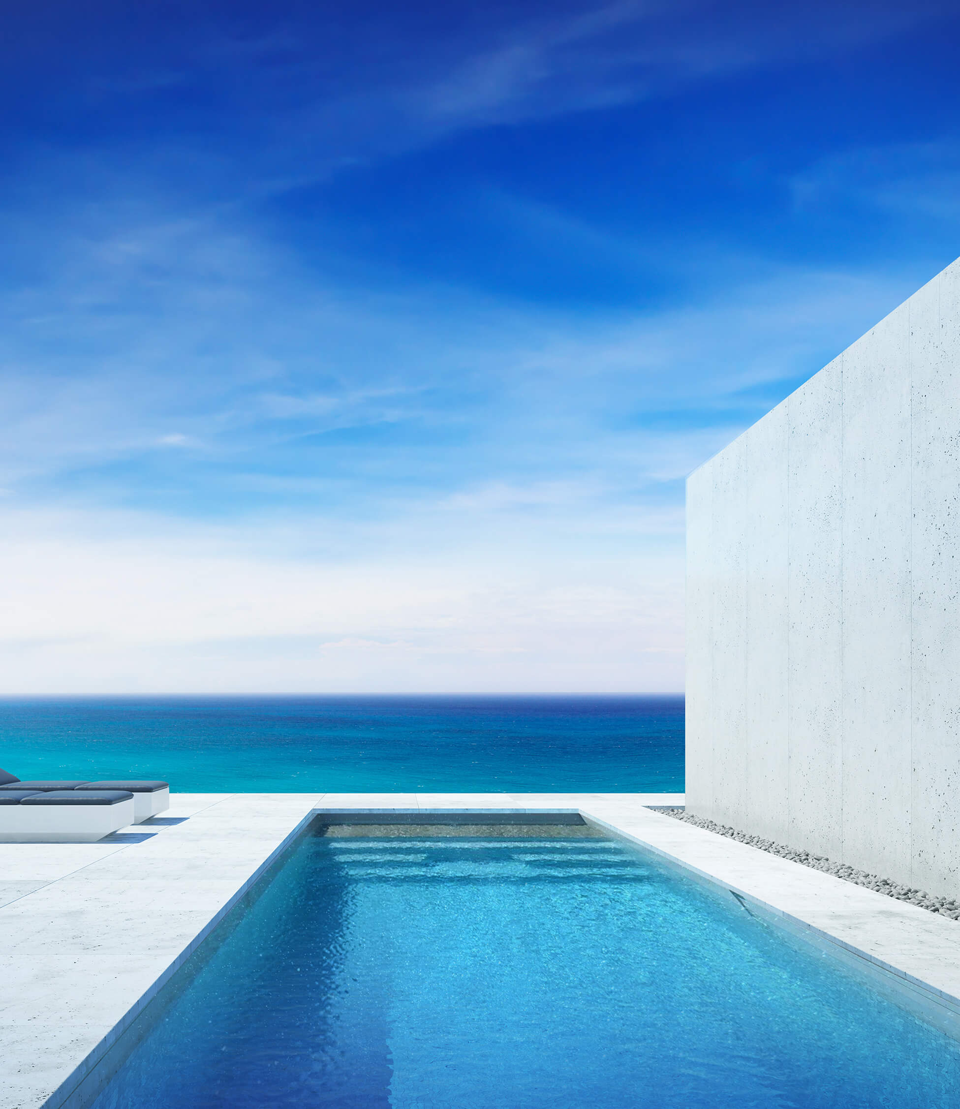 Aboral Pearl swimming pool with integrated safety cover